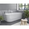 Mexen Mia freistehende Eckbadewanne rechts 180 x 80 cm, weiß, Überlauf weiß - 52691808000P-20