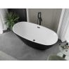 Mexen Eris Freistehende Badewanne 180 x 80 cm, weiß/schwarz, schwarzer Überlauf - 53441808075-70