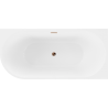 Mexen Mia Freistehende Eckbadewanne rechts 180 x 80 cm, weiß/schwarz, Überlauf Roségold - 52691808075P-60