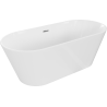 Mexen Flavia freistehende Badewanne 150 x 75 cm, weiß, Überlauf Chrom - 54031507500