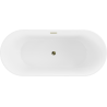 Mexen Flavia freistehende Badewanne 150 x 75 cm, weiß, Überlauf gold - 54031507500-G