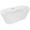 Mexen Flavia freistehende Badewanne 150 x 75 cm, weiß, Überlauf gold - 54031507500-50