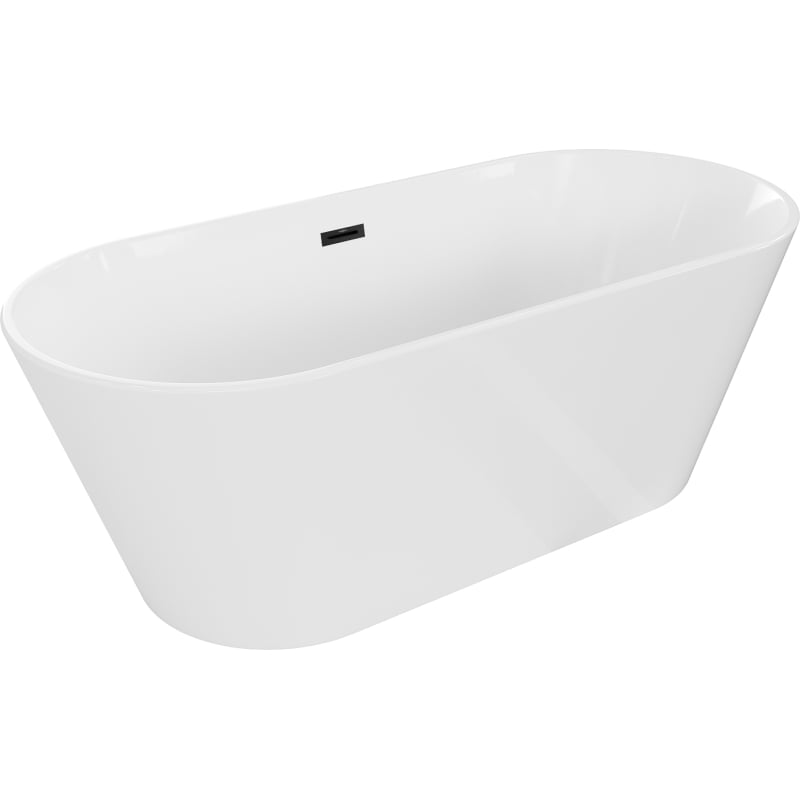 Mexen Flavia freistehende Badewanne 150 x 75 cm, weiß, schwarzer Überlauf - 54031507500-B