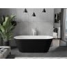 Mexen Flavia freistehende Badewanne 150 x 75 cm, weiß/schwarz, weißer Überlauf - 54031507575-20