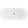 Mexen Flavia freistehende Badewanne 150 x 75 cm, weiß/schwarz, schwarzer Überlauf - 54031507575-70