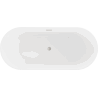 Mexen Flavia freistehende Badewanne 150 x 75 cm, weiß/schwarz, Überlauf gebürsteter Nickel - 54031507575-97