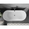 Mexen Flavia freistehende Badewanne 150 x 75 cm, weiß/schwarz, Überlauf Gun Metal - 54031507575-95