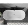 Mexen Flavia freistehende Badewanne 150 x 75 cm, weiß/schwarz, schwarzer Überlauf - 54031507575-70