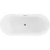 Mexen Montana Freistehende Badewanne 150 x 75 cm, weiß, Überlauf gold - 52011507500-50