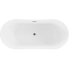 Mexen Montana freistehende Badewanne 150 x 75 cm, weiß, Überlauf Roségold - 52011507500-60