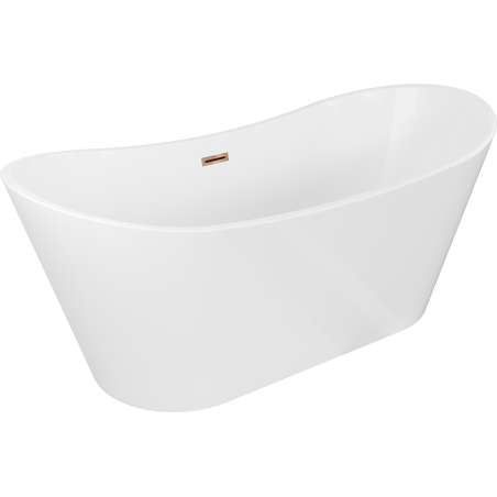 Mexen Montana freistehende Badewanne 150 x 75 cm, weiß, Überlauf Roségold - 52011507500-60