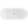 Mexen Montana freistehende Badewanne 150 x 75 cm, weiß, Überlauf gebürstetes Kupfer - 52011507500-65