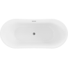 Mexen Montana freistehende Badewanne 150 x 75 cm, weiß, Überlauf gun gray gebürstet - 52011507500-66
