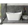 Mexen Montana freistehende Badewanne 150 x 75 cm, weiß, Überlauf gun gray gebürstet - 52011507500-66