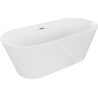 Mexen Flavia freistehende Badewanne 160 x 75 cm, weiß, Überlauf Chrom - 54031608000
