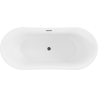 Mexen Montana freistehende Badewanne 150 x 75 cm, weiß, Überlauf schwarz - 52011507500-70