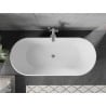 Mexen Flavia freistehende Badewanne 160 x 75 cm, weiß/schwarz, Überlauf Chrom - 54031608075-01