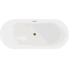 Mexen Flavia freistehende Badewanne 160 x 75 cm, weiß/schwarz, Überlauf gold - 54031608075-50