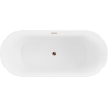 Mexen Flavia freistehende Badewanne 160 x 75 cm, weiß/schwarz, Überlauf Roségold - 54031608075-60