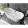 Mexen Montana freistehende Badewanne 150 x 75 cm, weiß, Überlauf Gun Metal - 52011507500-95