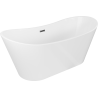 Mexen Montana freistehende Badewanne 150 x 75 cm, weiß, Überlauf Gun Metal - 52011507500-95