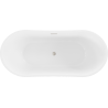 Mexen Montana freistehende Badewanne 150 x 75 cm, weiß, Überlauf gebürsteter Nickel - 52011507500-97