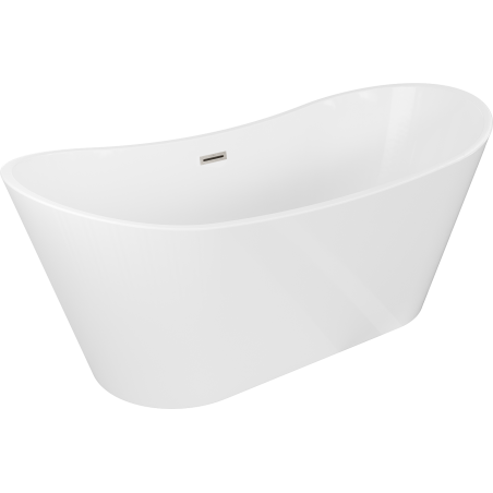 Mexen Montana freistehende Badewanne 150 x 75 cm, weiß, Überlauf gebürsteter Nickel - 52011507500-97