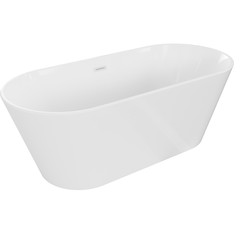 Mexen Flavia freistehende Badewanne 170 x 75 cm, weiß, Überlauf weiß - 54031708000-20