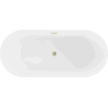 Mexen Flavia freistehende Badewanne 170 x 75 cm, weiß, Überlauf gebürstet gold - 54031708000-55