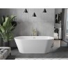 Mexen Flavia freistehende Badewanne 170 x 75 cm, weiß, Überlauf gebürstet gold - 54031708000-55