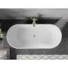 Mexen Flavia freistehende Badewanne 170 x 75 cm, weiß, Überlauf gebürstet gold - 54031708000-55