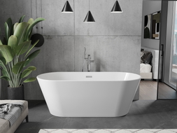 Mexen Flavia freistehende Badewanne 170 x 75 cm, weiß, Überlauf Chrom - 54031708000-01