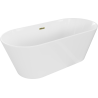 Mexen Flavia freistehende Badewanne 170 x 75 cm, weiß, Überlauf gold - 54031708000-50
