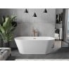 Mexen Flavia freistehende Badewanne 170 x 75 cm, weiß, Überlauf Roségold - 54031708000-60