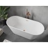 Mexen Flavia freistehende Badewanne 170 x 75 cm, weiß, Überlauf Roségold - 54031708000-60