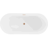 Mexen Flavia freistehende Badewanne 170 x 75 cm, weiß, Überlauf Bürste Kupfer - 54031708000-65