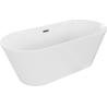 Mexen Flavia freistehende Badewanne 170 x 75 cm, weiß, Überlauf Gun Gray gebürstet - 54031708000-66