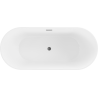 Mexen Flavia freistehende Badewanne 170 x 75 cm, weiß, Überlauf Gun Gray gebürstet - 54031708000-66
