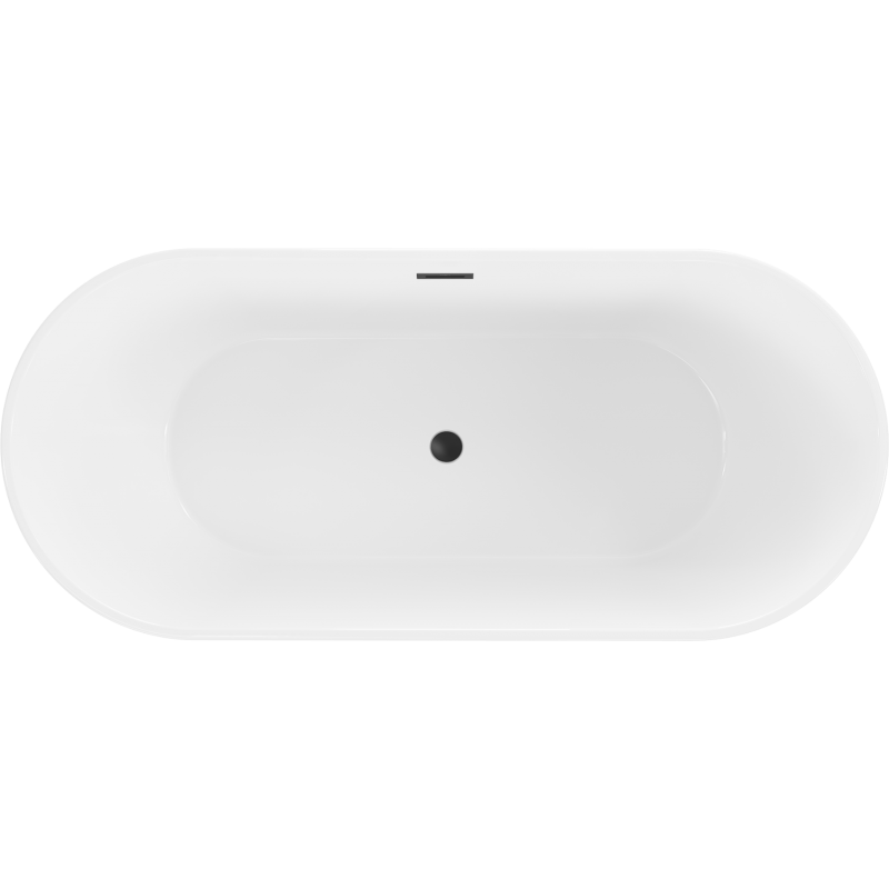 Mexen Flavia freistehende Badewanne 170 x 75 cm, weiß, schwarzer Überlauf - 54031708000-70