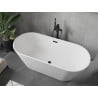 Mexen Flavia freistehende Badewanne 170 x 75 cm, weiß, schwarzer Überlauf - 54031708000-70