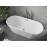 Mexen Flavia freistehende Badewanne 170 x 75 cm, weiß, Überlauf Gun Metal - 54031708000-95