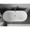 Mexen Flavia freistehende Badewanne 170 x 75 cm, weiß, Überlauf Gun Metal - 54031708000-95