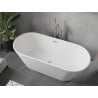 Mexen Flavia freistehende Badewanne 170 x 75 cm, weiß, gebürsteter Nickel Überlauf - 54031708000-97