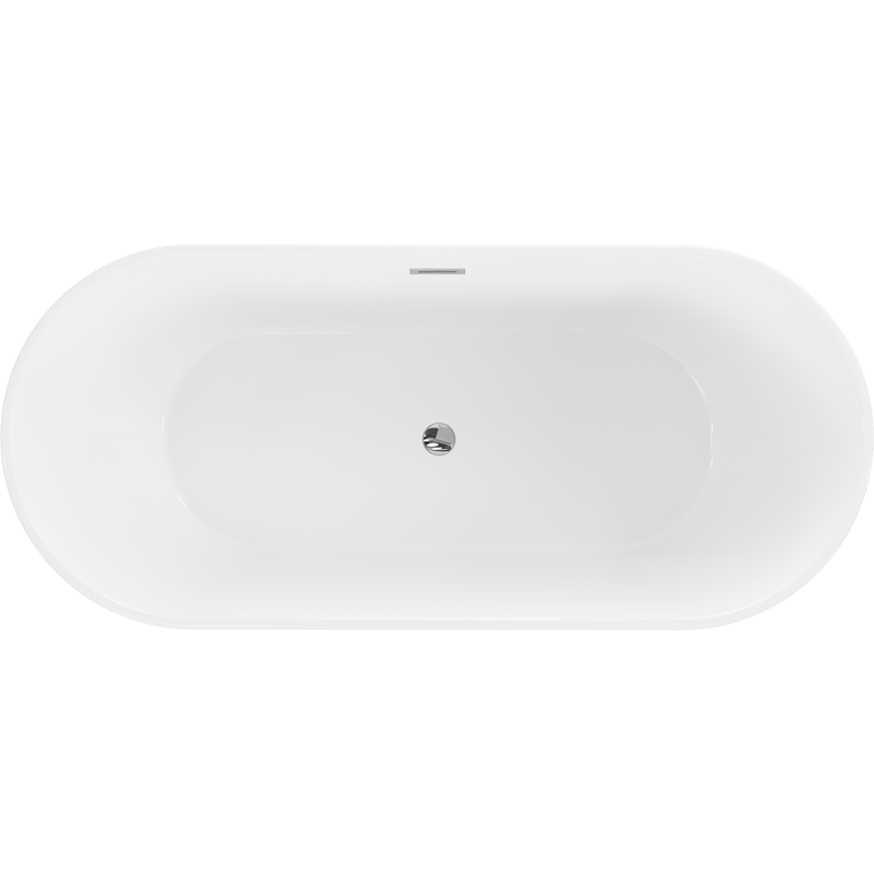 Mexen Flavia freistehende Badewanne 170 x 75 cm, weiß/schwarz, chrom Überlauf - 54031708075-01
