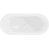 Mexen Flavia freistehende Badewanne 170 x 75 cm, weiß/schwarz, Überlauf weiß - 54031708075-20