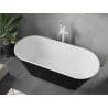 Mexen Flavia freistehende Badewanne 170 x 75 cm, weiß/schwarz, Überlauf weiß - 54031708075-20