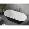 Mexen Flavia freistehende Badewanne 170 x 75 cm, weiß/schwarz, Überlauf gold - 54031708075-50