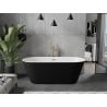 Mexen Flavia freistehende Badewanne 170 x 75 cm, weiß/schwarz, Überlauf gold - 54031708075-50