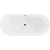 Mexen Flavia freistehende Badewanne 170 x 75 cm, weiß/schwarz, Überlauf roségold - 54031708075-60
