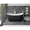 Mexen Montana freistehende Badewanne 150 x 75 cm, weiß/schwarz, weißer Überlauf - 52011507575-20